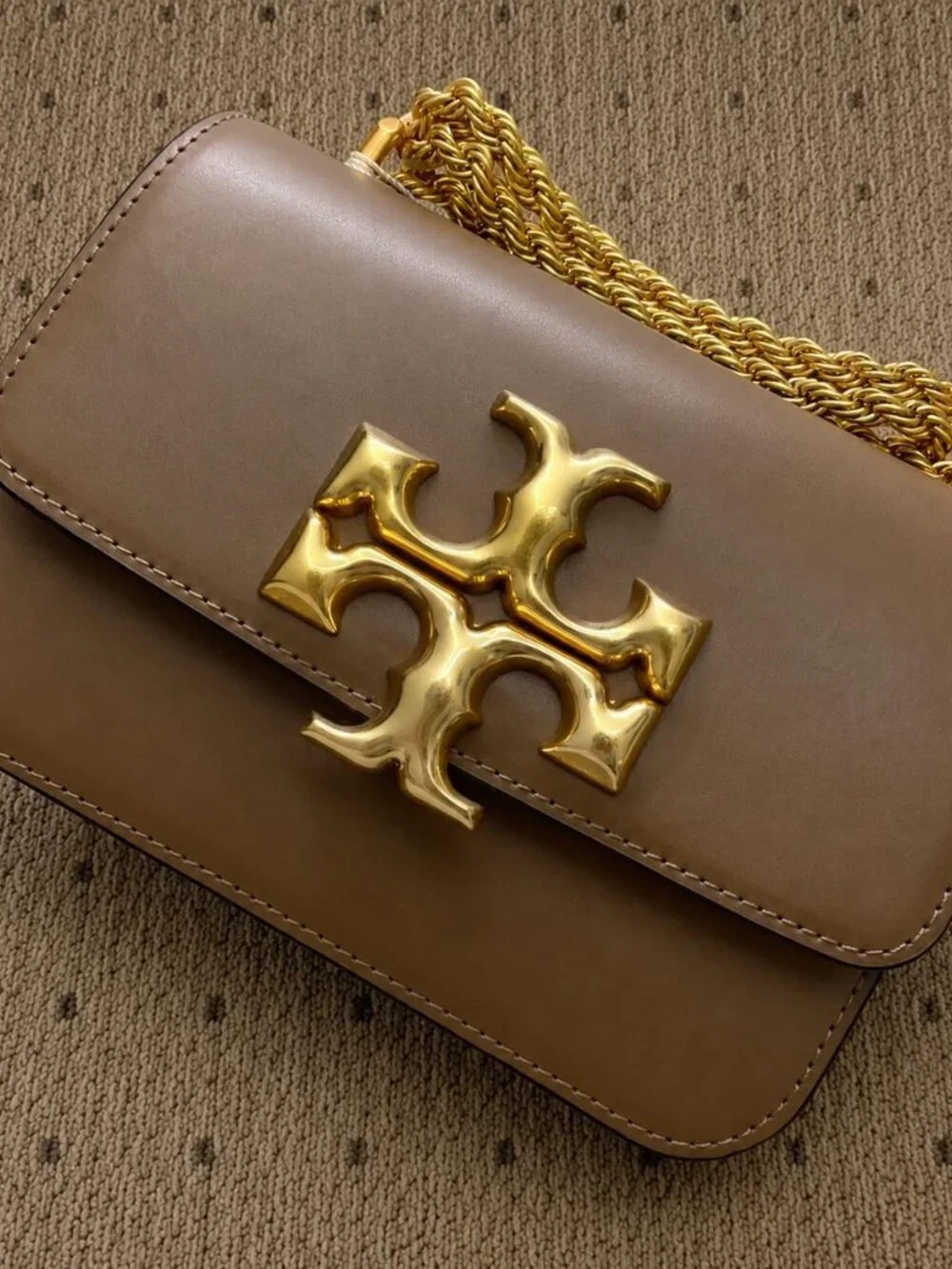 Brown Tory Burch Eleanor Convertible Shoulder Bag